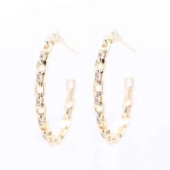 Women's B.B.Lila Chain Link Hoop Earrings