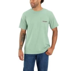 Men's Carhartt Line Graphic Tee -Fashion Clothing Shop CARHARTT MENS M SS LINE GRAPHIC TEE 105713 GA0JADEH JADE HEATHER FRONT 07835.1678401626