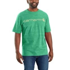 Men's Carhartt Big And Tall Signature Logo Tee -Fashion Clothing Shop CARHARTT MENS M SS SIGNATURE LOGO TEE K195 GC9MALAC MALACHITE SNOW HEATHER MAIN 86542.1678807097