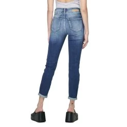 Women's Cello Double Button Skinny Mom Jean -Fashion Clothing Shop CELLO JEAN WOMENS W HR DBL BUTTON MOM SKINNY WV78585M MD MEDDENIM BACK 98256.1670343848