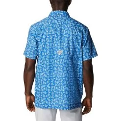 Columbia Sportswear Men's Columbia Super Slack Tide Camp Shirt -Fashion Clothing Shop COLUMBIA MENS M SUPER SLACK TIDE CAMP 1653761 438VVBLU VIVID BLUE BACK 67182.1677774451