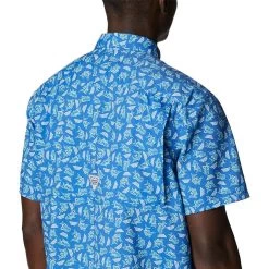 Columbia Sportswear Men's Columbia Super Slack Tide Camp Shirt -Fashion Clothing Shop COLUMBIA MENS M SUPER SLACK TIDE CAMP 1653761 438VVBLU VIVID BLUE SHOULDERS 03909.1677774450