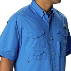 Columbia Sportswear Men's Columbia PFG Bonehead Short Sleeve Fishing Shirt -Fashion Clothing Shop COLUMBIA MENS M BONEHEAD SS SHIRT 1011771 487VVBLU VIVID BLUE CLOSE ALT 73876.1672329262