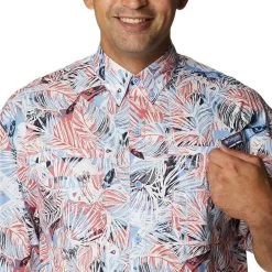 Columbia Sportswear Men's Columbia Super Tamiami Short Sleeve Shirt 11 Columbia Sportswear Men's Columbia Super Tamiami Short Sleeve Shirt -Fashion Clothing Shop COLUMBIA MENS M SS SUPER TAMIAMI 1438961 689SSRED SUNSET RED TROPICLURE CLOSE FRONT 48073.1672690715