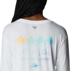 Columbia Sportswear Women's Columbia PFG Slack Water Graphic Shirt -Fashion Clothing Shop COLUMBIA WOMENS W LS SLACK WATER GRAPHIC BOYF 1993301 101WHITE WHITE LAS PALMAS DESIGN 55047.1678206655