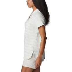 Columbia Sportswear Women's Columbia Short Sleeve Sun Drifter Woven Shirt -Fashion Clothing Shop COLUMBIA WOMENS W SS SUN DRIFTER WOVEN 1989971 335CLGRN COOL GREEN STRIPE SIDE 65645.1677797083