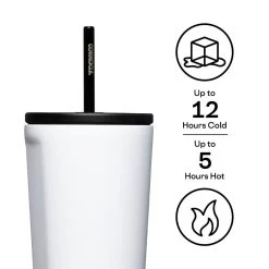 Corkcicle 24 Oz Cold Cup Tumbler With Straw - Matte Black -Fashion Clothing Shop CORKCICLE COLD CUP INSULATION 28055.1679511685