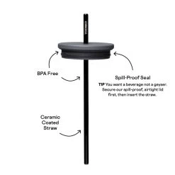 Corkcicle 24 Oz Cold Cup Tumbler With Straw - Matte Black -Fashion Clothing Shop CORKCICLE COLD CUP LID 26962.1679511684