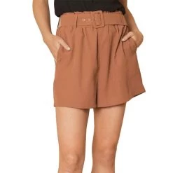 Women's Entro High Waisted Belted Shorts