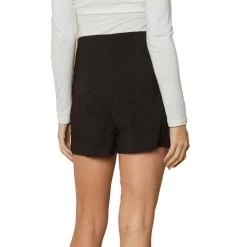 Women's Entro High Waisted Skort -Fashion Clothing Shop ENTRO WOMENS W HIGH WAISTED SKORT P19428 BLACK BACK 35204.1670598930