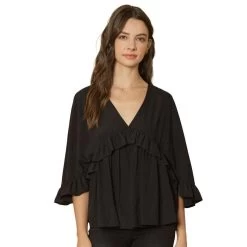 Women's Entro V-Neck Ruffle Top