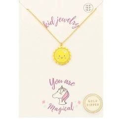 Kids' Golden Stella Epoxy Sun Necklace