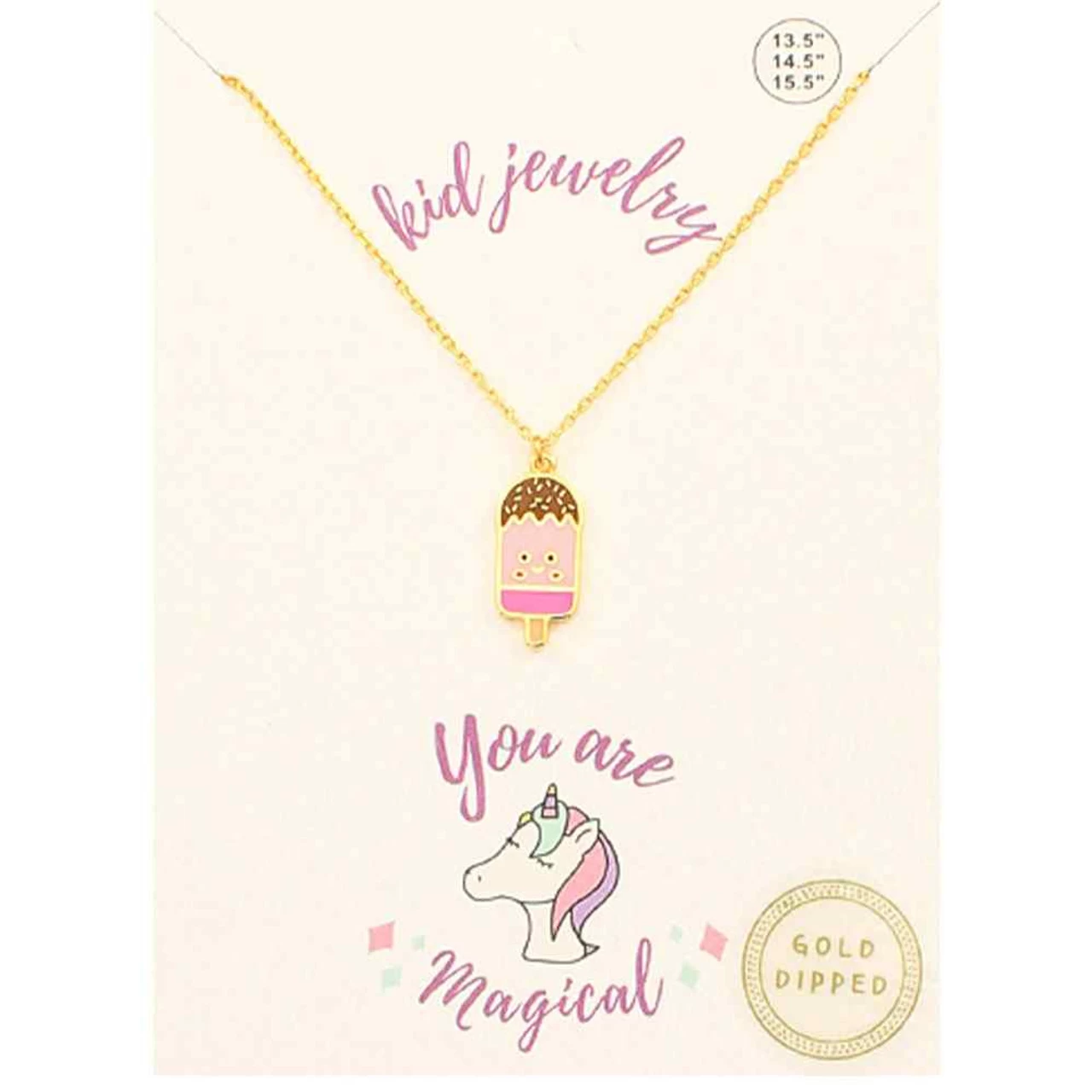 Kids' Golden Stella Ice Cream Bar Necklace 3 Kids' Golden Stella Ice Cream Bar Necklace