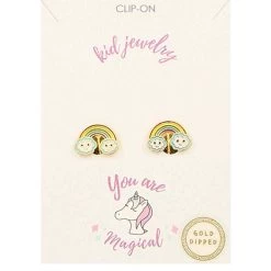 Kids' Golden Stella Rainbow Epoxy Earrings