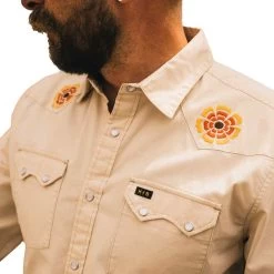 Men's Howler Brothers Crosscut Deluxe Shirt -Fashion Clothing Shop HOWLER BROS MENS M CROSSCUT DELUXE 125822F BEA CLOSE 99884.1667424895