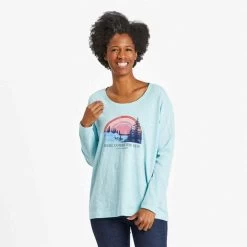 Women's Life Is Good Here Comes The Sun Long Sleeve Tee