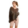 Women's Listicle Babydoll Hoodie Knit Top -Fashion Clothing Shop LISTICLE WOMENS W V NECK TOP LT1217 CHARCOAL FRONT 51599.1672093010