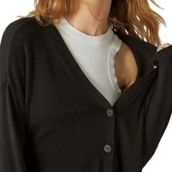 Women's Lucky Brand Cloud Soft Relaxed Cardigan -Fashion Clothing Shop LUCKY BRAND WOMENS W CLOUD SOFT RELAXED CARDIGAN 7W52628 9JB JET BLACK CLOSE 80909.1668438852