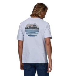 Men's Patagonia Skyline Stencil Tee -Fashion Clothing Shop PATAGONIA MENS M SS SKYLINE STENCIL TEE 37673 WHI WHITE BACK 47230.1677515287
