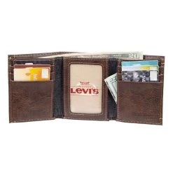Men's Levi's Trifold RFID Wallet -Fashion Clothing Shop RANDA LEVIS TRIFOLD RFID WALLET 31LV110028 200BROWN INSIDE 2 62041.1668098891
