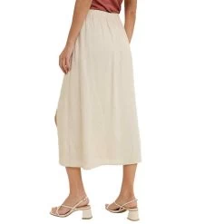 Women's Wishlist Linen Side Slit Midi Skirt -Fashion Clothing Shop WISHLIST WOMENS W LINEN SIDE SLIT MINI SKIRT WL22 7185 ECRU BACK 66432.1674238049