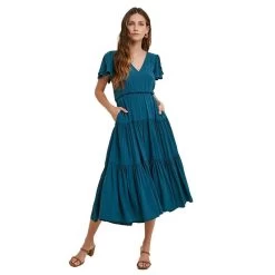 Women's Wishlist Midi Flutter Sleeve Dress