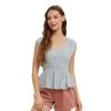 Women's Wishlist Smocked Peplum Top -Fashion Clothing Shop WISHLIST WOMENS W SMOCKED PEPLUM TOP WL22 7218 CLOUD MAIN 20018.1674573889