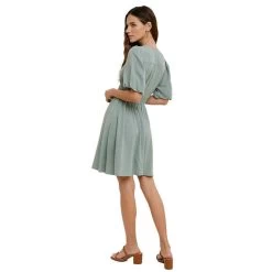 Women's Wishlist V-Neck Mini Dress -Fashion Clothing Shop WISHLIST WOMENS W V NECK MINI DRESS WL22 7178 DSAGE D SAGE BACK 84397.1675446284