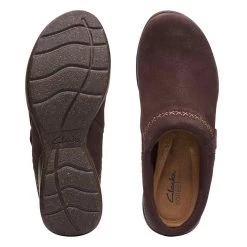 Women's Clarks Roseville Echo Dark Brown Suede Shoe -Fashion Clothing Shop WOMENS CLARK W ROSEVILLE ECHO 26167872 DKBROWN TOP 32780.1664477250
