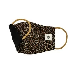 Adult Pomchies Double Layer Reversible Face Mask - Leopard/Black
