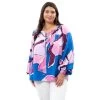 Women's Blu Pepper Abstract Print Top - Plus Size -Fashion Clothing Shop blu pepper womens abstract print top PB2ST1107 fuschia main 62586.1668102214