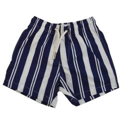Boys' Bermies Navy Stripe Swim Trunks