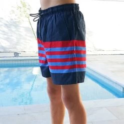 Boys' Southern Marsh Barcelona Lines Harbor Swim Trunk -Fashion Clothing Shop boys southern marsh barcelona lines harbor swim trunk YSHBC NVRD navy red lifestyle 20022.1654018709