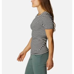 Columbia Sportswear Women's Columbia Essential Elements Striped Short Sleeve Shirt -Fashion Clothing Shop columbia womens essential elements striped short sleeve shirt 1907121 black side 09915.1607362749