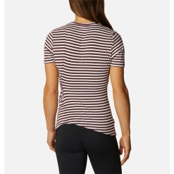 Columbia Sportswear Women's Columbia Essential Elements Striped Short Sleeve Shirt -Fashion Clothing Shop columbia womens essential elements striped short sleeve shirt 1907121 malbec back 43127.1607362750