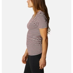 Columbia Sportswear Women's Columbia Essential Elements Striped Short Sleeve Shirt -Fashion Clothing Shop columbia womens essential elements striped short sleeve shirt 1907121 malbec side 95006.1607362749
