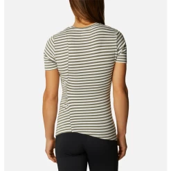 Columbia Sportswear Women's Columbia Essential Elements Striped Short Sleeve Shirt -Fashion Clothing Shop columbia womens essential elements striped short sleeve shirt 1907121 stonegreen back 37502.1607362750