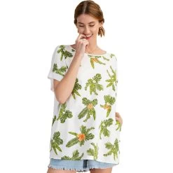 Women's Easel Tropical Print Box Top