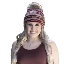 Women's Girlie Girl Originals C.C. Beanie Zebra With Faux Fur Pom 7 Women's Girlie Girl Originals C.C. Beanie Zebra With Faux Fur Pom -Fashion Clothing Shop girlie girl zebra stripe beanie HAT 607 burgundy 39101.1637073023