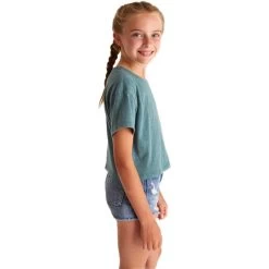 Girls' Z Supply Nattie Crew Neck Tee -Fashion Clothing Shop girls z supply nattie tee ZGT222424 dark teal side 59606.1655501367