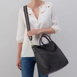 HOBO Sheila Large Satchel Handbag - Black Ball Chain -Fashion Clothing Shop hobo sheila large tote hn 22604 black lifestyle 24776.1668539919