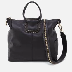 HOBO Sheila Large Satchel Handbag - Black Ball Chain