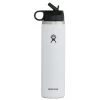 Hydro Flask 24 Oz Wide Flex Straw Lid Bottle -Fashion Clothing Shop hydroflask W24BSW 24 oz wide mouth w straw lid white main 64802.1652203410