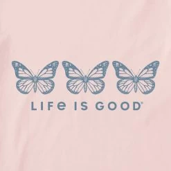 Women's Life Is Good Butterfly Trio Lightweight Tee -Fashion Clothing Shop life is good womens butterfly trio lightweight sleep tee 89101 himalayan pink detail 91271.1683747032