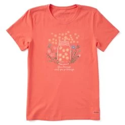 Women's Life Is Good Fireflies Flower Tee