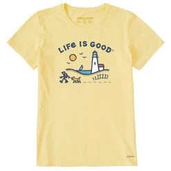 Women's Life Is Good Jack Rocket Lighthouse Tee
