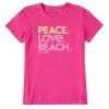 Women's Life Is Good Peace Love Beach Tee -Fashion Clothing Shop life is good womens peace love beach tee 89380 raspberry pink main 82678.1683815040