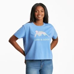 Women's Life Is Good Retro Mountain Tee