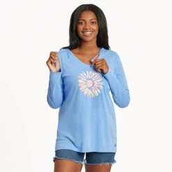 Women's Life Is Good Tie Dye Daisy Hoodie