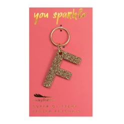 Lucky Feather Glitter Keychain - F